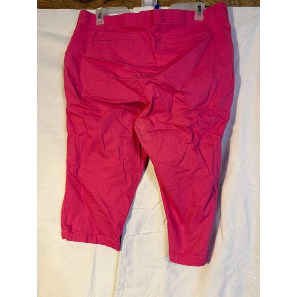 Coastal Vibes Pink Cropped Capri Pants Womens Plus Size 18W 1X Stretch Jeans - Picture 2 of 2